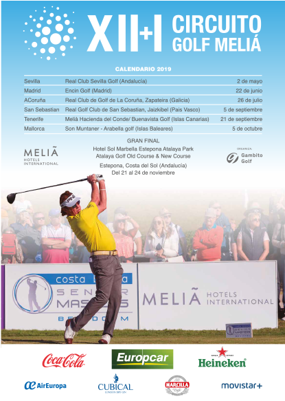 Cartel del Circuito Golf Melía con Miguel Ángel Jiménez